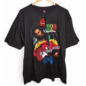 Vintage NWT Y2K Bob Marley King Label Shirt Men's Front Back Graphic Reggae XXL